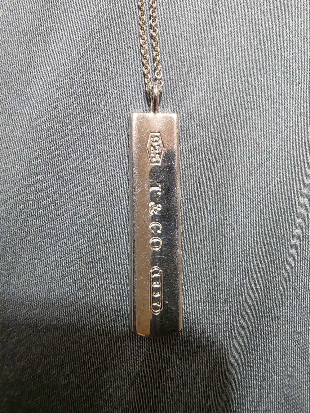 Tiffany & Co. Silver Bar Pendant Necklace - Silver